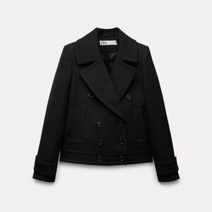 Zara Short Military Peacoat Jacket NWT